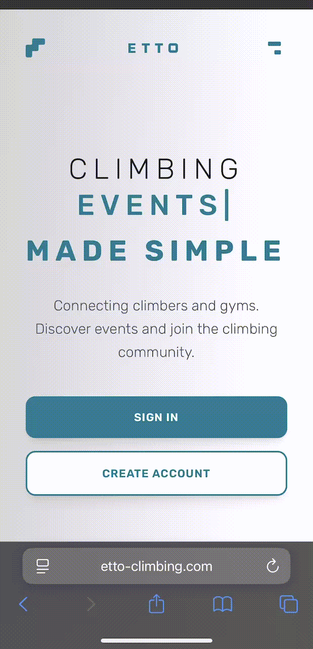 iOS installation steps showing Safari share button and Add to Home Screen option